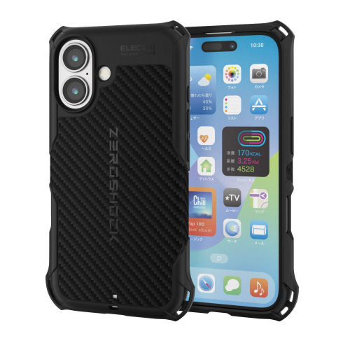 ｉＰｈｏｎｅ１６ケース　グリップ　ブラック