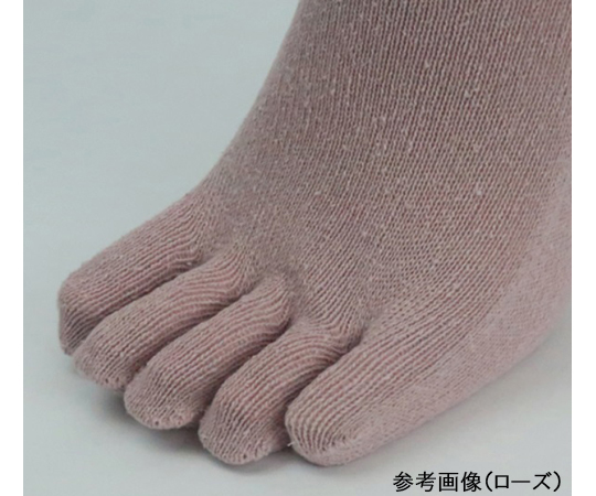 婦人シルク5本指ソックス　キナリ 足元を柔らかく包み込む、自然な色合いのシルク素材のソックスが全体的に見える状態
