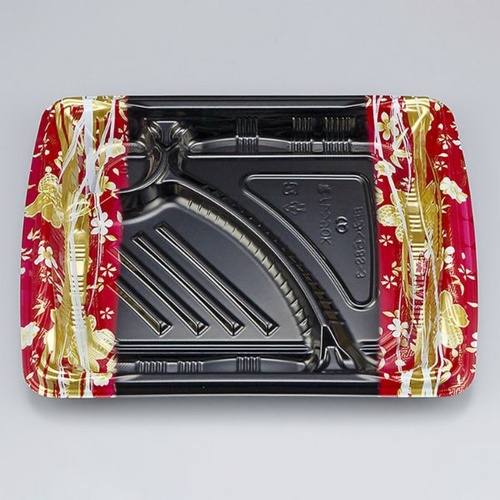 シーピー化成 弁当容器 BFみくら8S-3 春菜赤 本体画像