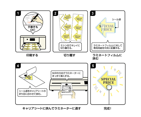 CPリーフ ラミPOP 矢印 1パック（18セット入） 矢印のデザインが特徴的なパッケージが横向きに配置されている様子