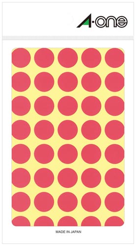 カラーラベル　丸型　１５ｍｍ径　桃画像