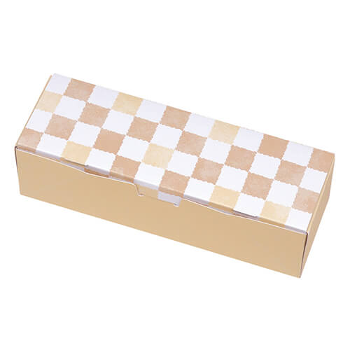 ルミアサービス箱３個　格子　うすちゃ色画像