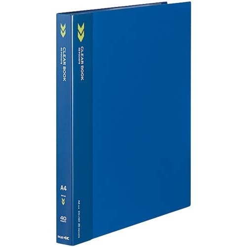 クリヤーブックＫ２　固定式Ａ４縦４０Ｐ青　５冊画像