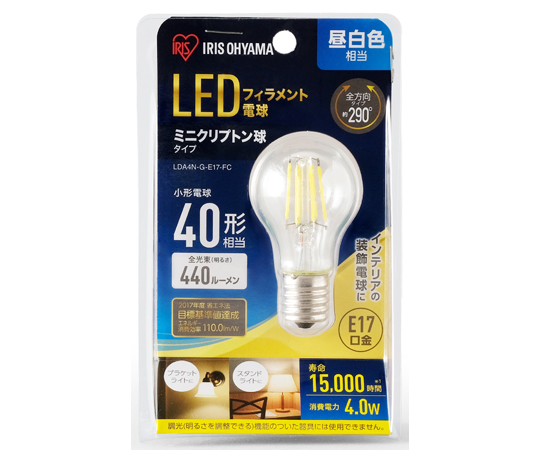 LED電球 ミニクリプトン球 小形 昼白色（440lm）
