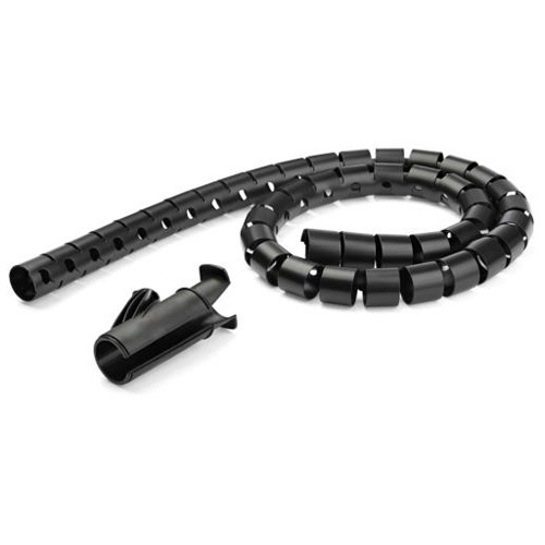 ケーブルまとめ　スパイラルチューブ　直径25mm　長さ2.5m　ケーブル挿入具付属　ブラック　1本画像