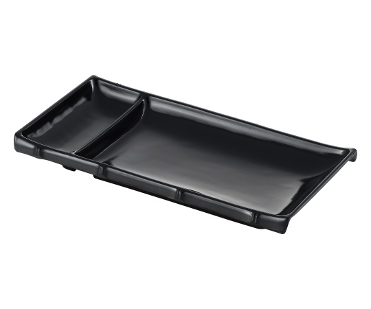 シンプル食器 角仕切皿 黒画像