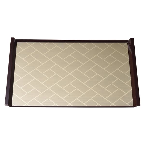 お盆 M44-396 長角盆 雅 450×335 金 ノンスリップ マイン画像