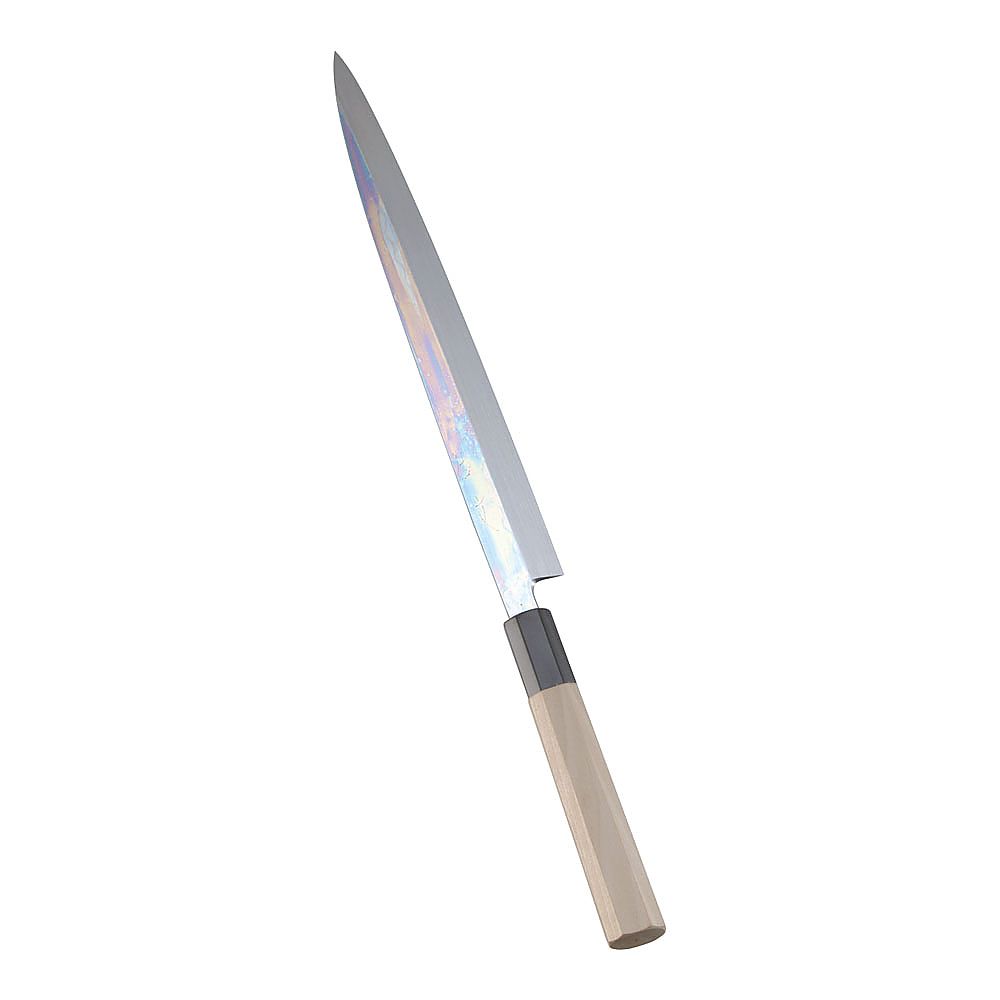 SA佐文 本焼鏡面仕上 ふぐ引 木製サヤ 27cm