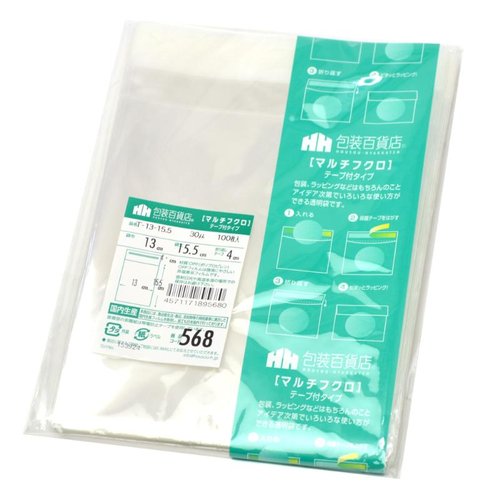 テープ有 OPP袋 32-7332 マルチフクロ T-13-15.5 100枚入 ササガワ画像