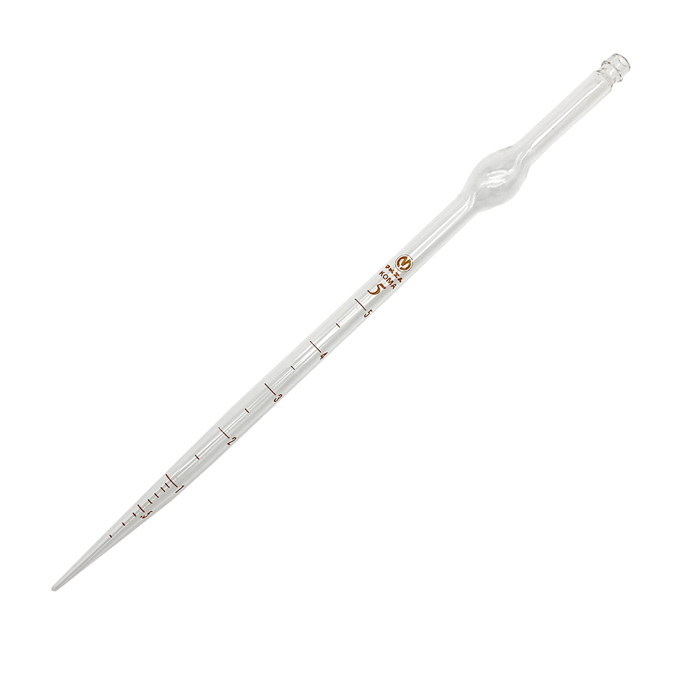 駒込ピペット（見やすい印刷目盛・硬質ガラス製）　5mL　10本入画像