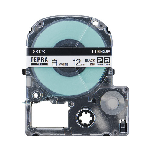 テプラ　ＰＲＯテープ　エコ　白色１２ｍｍ黒文字×５