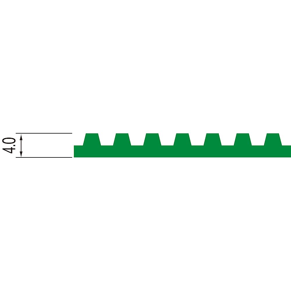 ゴム筋入長マット 1m×20m 4mm厚(グリーン) 鮮やかなグリーンのマットが平らに広げられ、端にゴム筋が見える状態