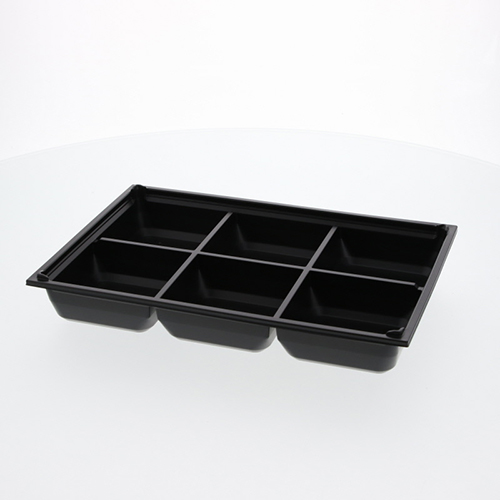 アクタ 弁当容器 ワン折重(ソコ) 90×60 J-6 黒 25枚画像