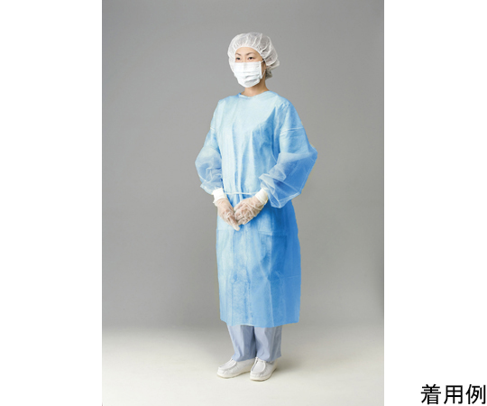 アイソレーションガウン　ブルー　フリーサイズ　100枚入画像