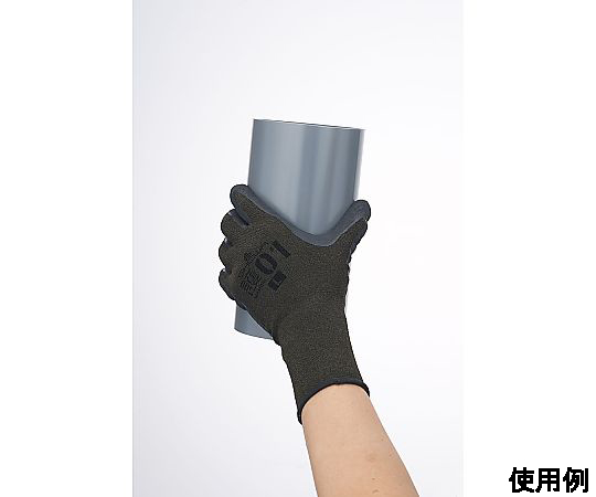 [LL] 手袋(ナイロン・ポリエステル/天然ゴムコート/OD) 片面に天然ゴムコーティングが施された手袋が横向きに置かれている状態