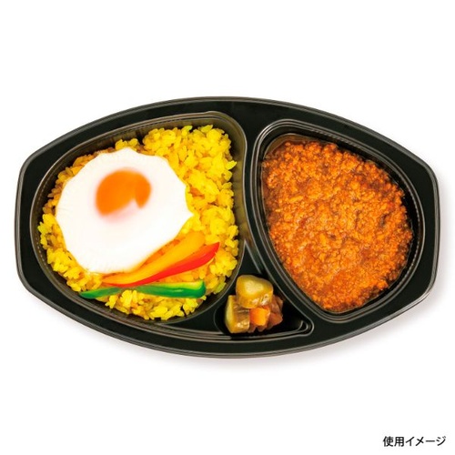 シーピー化成 カレー容器 BFカレー内6 黒 本体 発泡画像