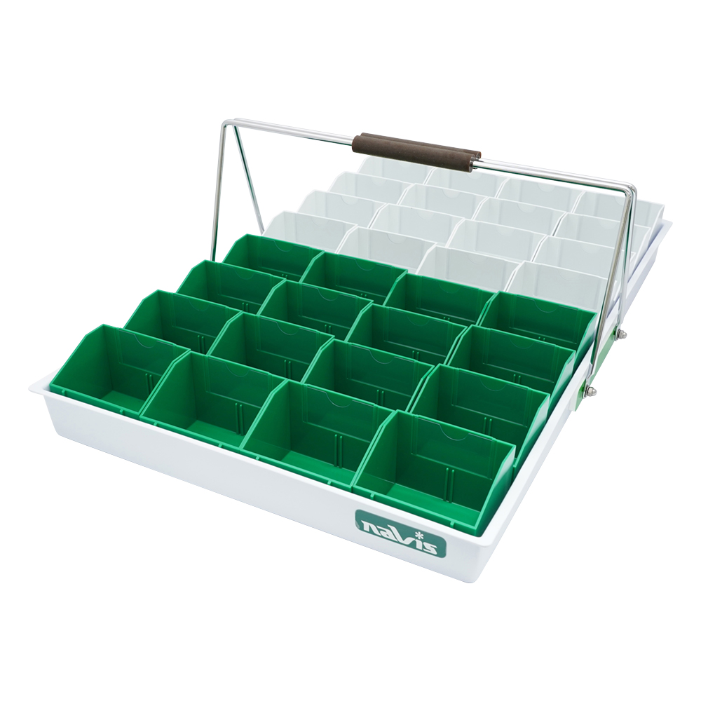 散薬用トレー 32人用 緑･白 (Nケースタイプ)
