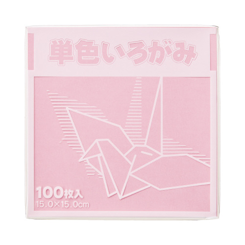 単色折り紙　１５×１５ｃｍ　薄桃　１００枚×３画像