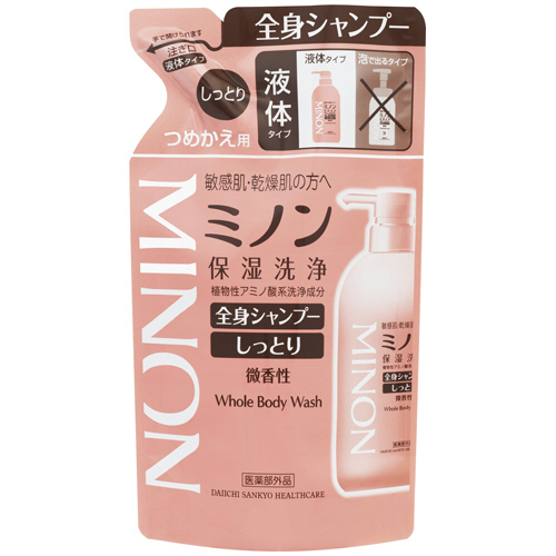 ﾐﾉﾝ 全身ｼｬﾝﾌﾟｰ しっとりﾀｲﾌﾟ つめかえ用 380mL 1ﾊﾟｯｸ画像