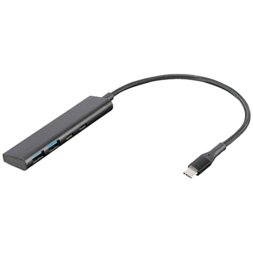 USB3.2 Gen1 Type-C 4ﾎﾟｰﾄ(C×2/A×2)ｱﾙﾐﾊﾌﾞ ﾌﾞﾗｯｸ 1個