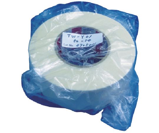 プラスチック・発泡体用両面テープ TW-Y01 50mm×50m クリア 透明なテープがロール状に巻かれた状態
