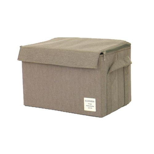 収納ボックス 収納ケース ストレリアナチュレ ボックス M 幅33×奥行22×高さ22cm フタ付き ダークグレー画像