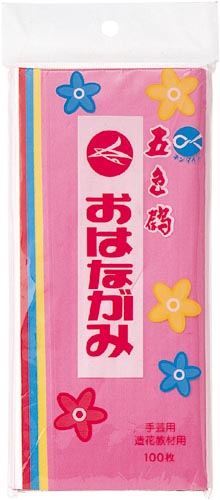 お花紙５色セット（桃　黄　水　赤　白）　１００枚入画像