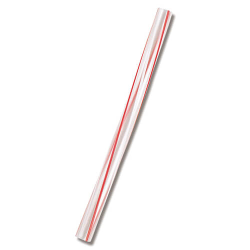 タピオカストロー 赤白ライン １２×１８ ２００本入画像