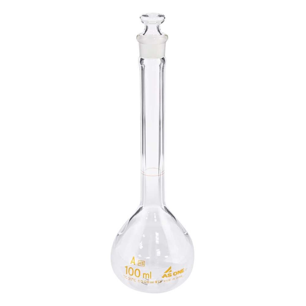 高精度メスフラスコ　白　100mL画像