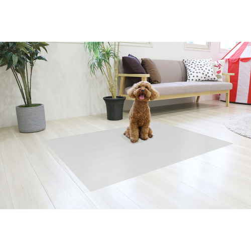 ひんやりマットグレー90cm×120cm　グレー 全体がしっかりと広がり、表面が滑らかでやや光沢のあるグレーのマットが見える状態