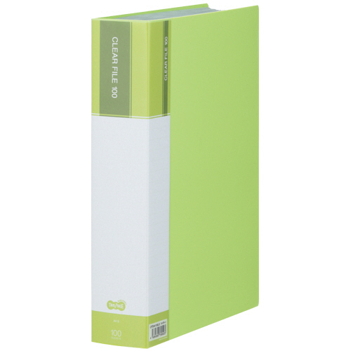 ｸﾘﾔｰﾌｧｲﾙ(台紙入) A4ﾀﾃ 100ﾎﾟｹｯﾄ 背幅62mm ﾗｲﾄｸﾞﾘｰﾝ 1冊画像