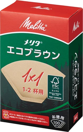 コーヒーフィルタエコブラウン１－２杯　１００枚×３画像