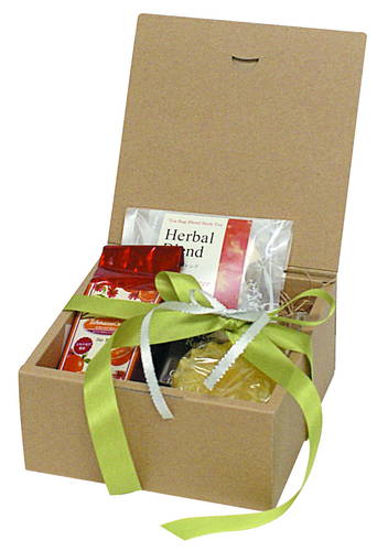 ブック型ギフトボックス（茶・138×135×67mm）画像