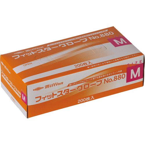 ミリオン　フィットスターグローブ　No.880　パウダーフリー　M　1箱(200枚)画像