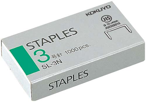 ステープル針　３号針　１０００本入　×３箱画像