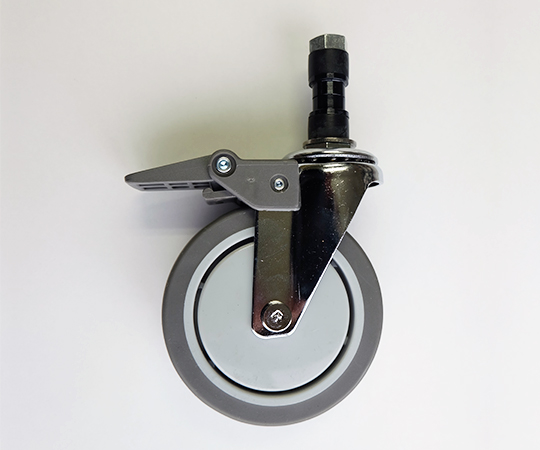 キャスター ゴム止め式 23mm用 グレー φ100mmストッパー付