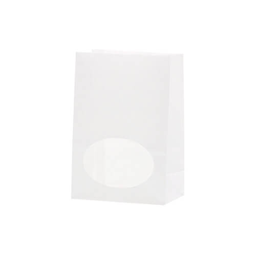 角底袋（窓付き・白・幅120×マチ65×高175mm)画像