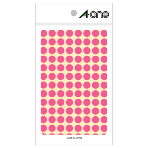 ｶﾗｰﾗﾍﾞﾙ 丸型 直径9mm 蛍光桃 1ﾊﾟｯｸ(416片:104片×4ｼｰﾄ)画像