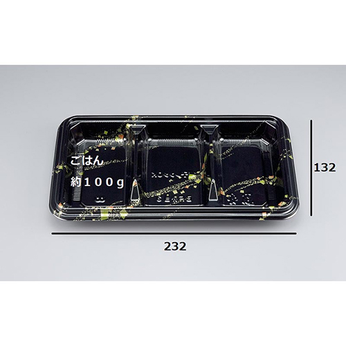 シーピー化成 弁当容器 BF弁当3 金の舞 本体 発泡画像