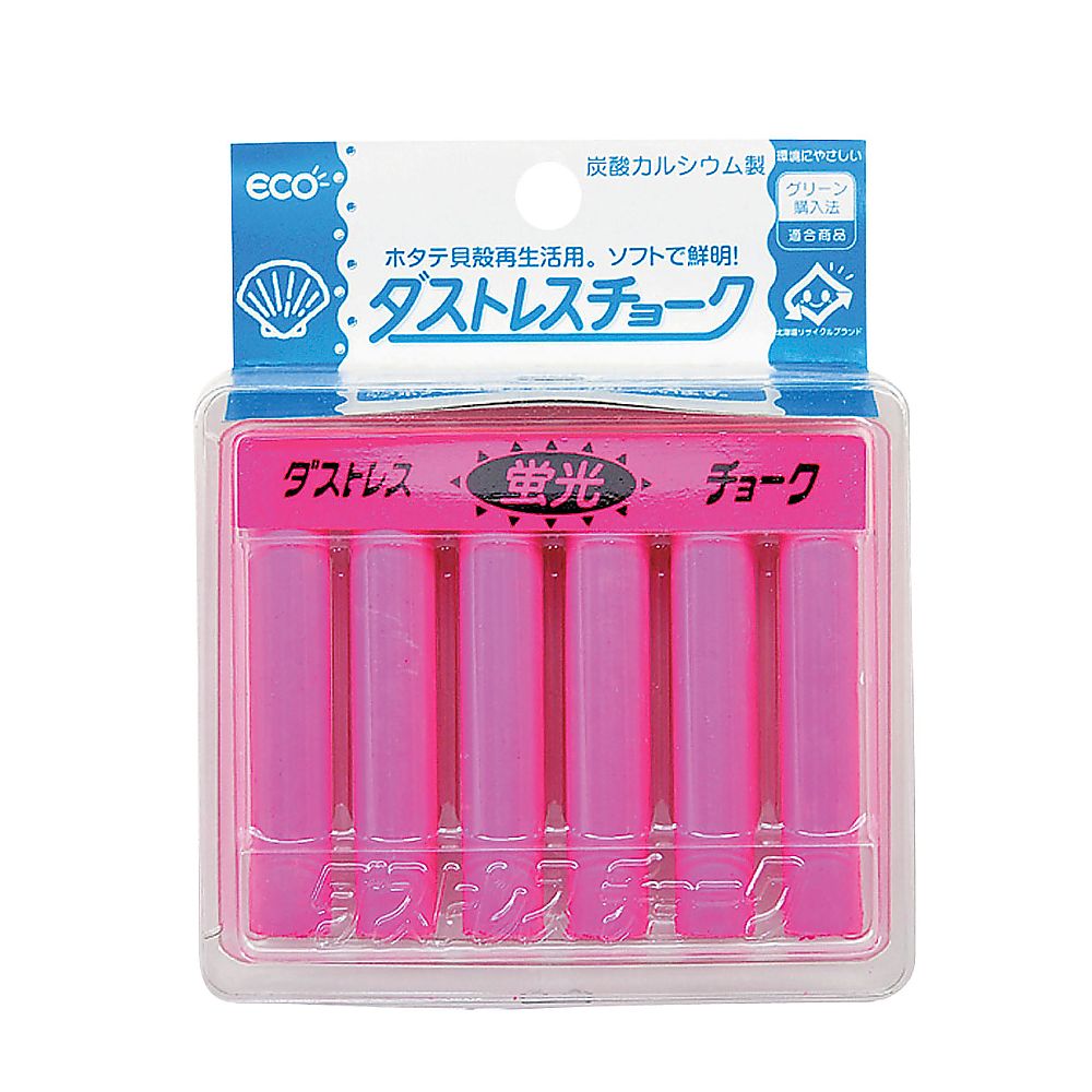 ダストレス蛍光チョーク(6本入) 赤画像