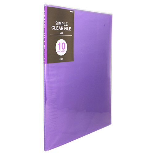 ｼﾝﾌﾟﾙｸﾘｱｰﾌｧｲﾙ A4ﾀﾃ 10ﾎﾟｹｯﾄ 背幅6mm ﾊﾟｰﾌﾟﾙ 1冊画像