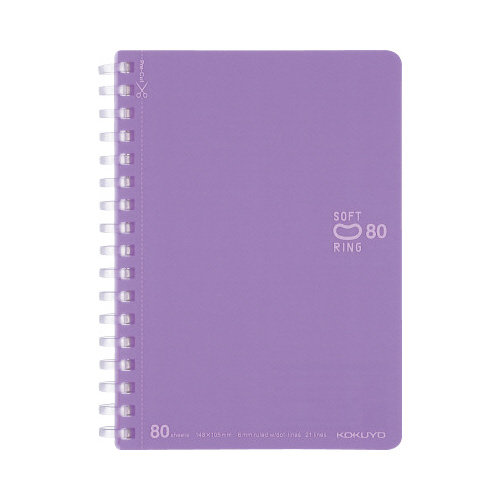 ソフトリングノートドット入り罫線　Ａ６紫画像