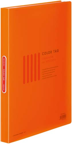 クリヤーブックカラータグ　Ａ４縦４０Ｐ　橙１０冊画像
