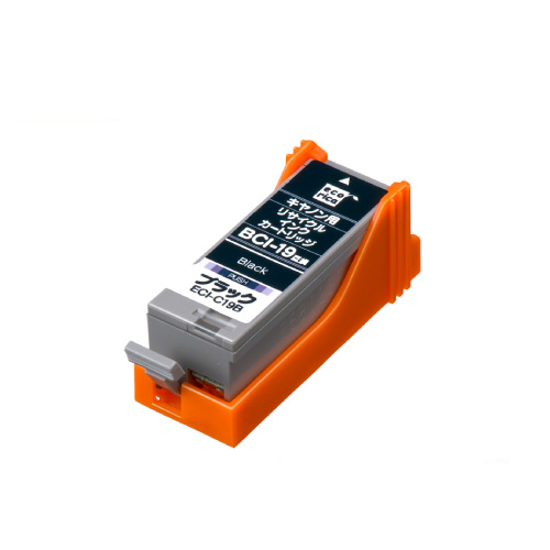 ﾘｻｲｸﾙｲﾝｸｶｰﾄﾘｯｼﾞ ﾌﾞﾗｯｸ(顔料) [ｷﾔﾉﾝ:BCI-19BK互換] ECI-C19B 1個画像