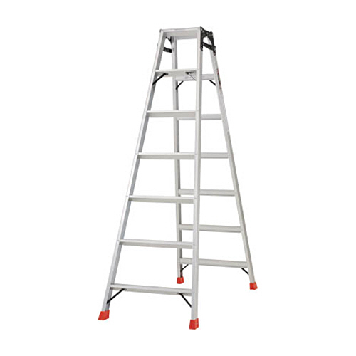 はしご兼用脚立 ｱﾙﾐ合金製脚ｶﾊﾞｰ付 高さ1.98m 1台画像