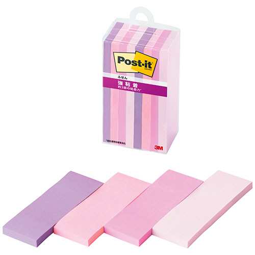 ﾎﾟｽﾄ･ｲｯﾄ 強粘着ふせん ﾏﾙﾁｶﾗｰ7 75×25mm 4色 1ｾｯﾄ(80冊:8冊×10ﾊﾟｯｸ)画像