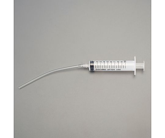 10.0ml 注入型計量容器(吸水チューブ付) 透明な容器に吸水チューブが取り付けられ、計量目盛りが刻まれた状態