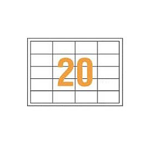 PPCﾀｯｸﾗﾍﾞﾙ A4判 68.58×38.1mm(20片入) 1箱(100ｼｰﾄ)画像