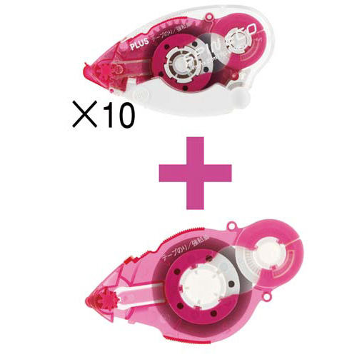 テープのり　スピンエコピンク１０個＋詰替１個画像