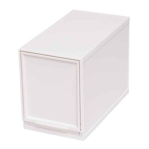 収納ケース ナチュラ クリアモジュール LS 約 幅19×奥行36×高さ25cm ホワイト画像